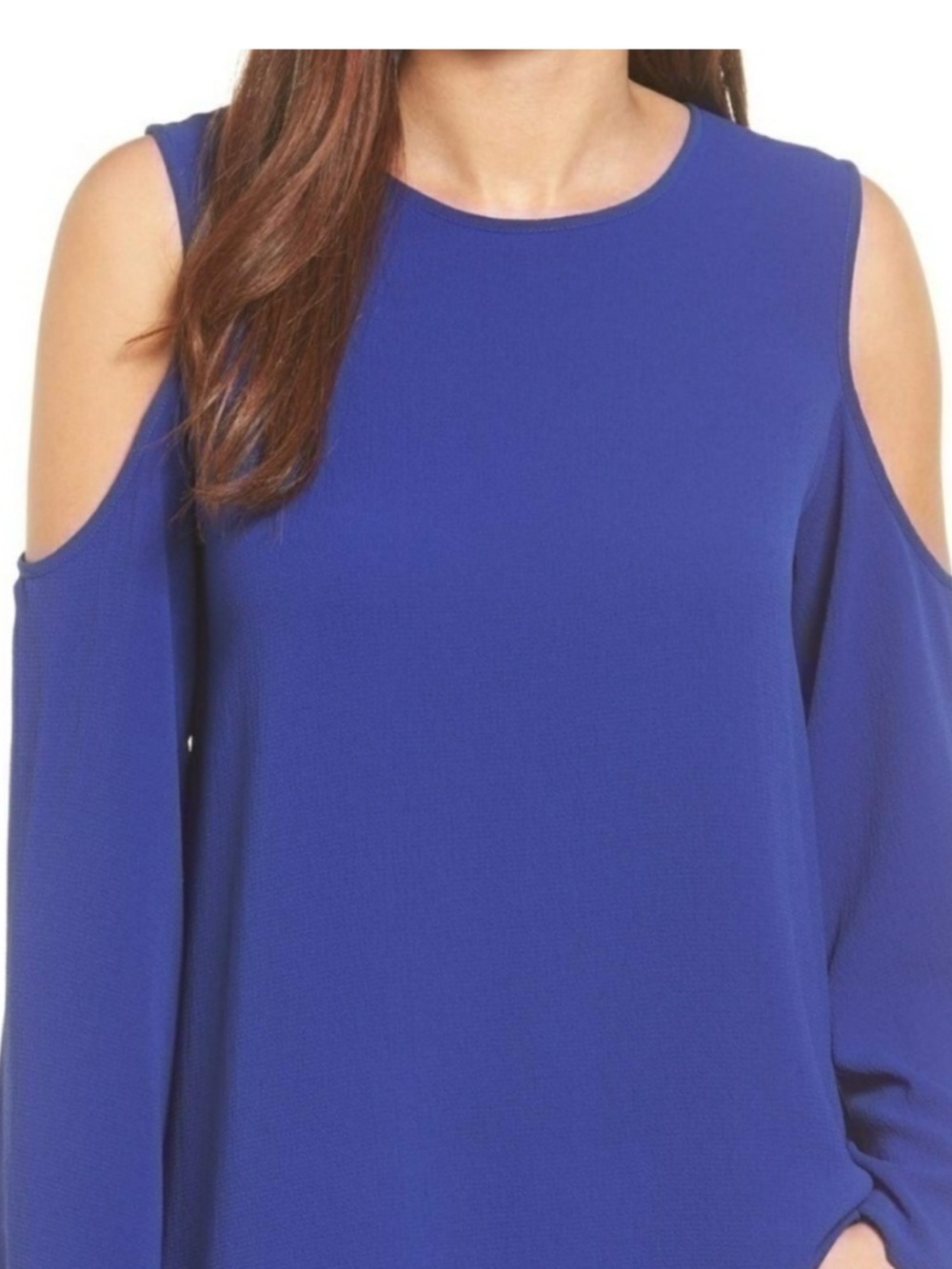 Vince Camuto Cobalt Cold-Shoulder Blouse